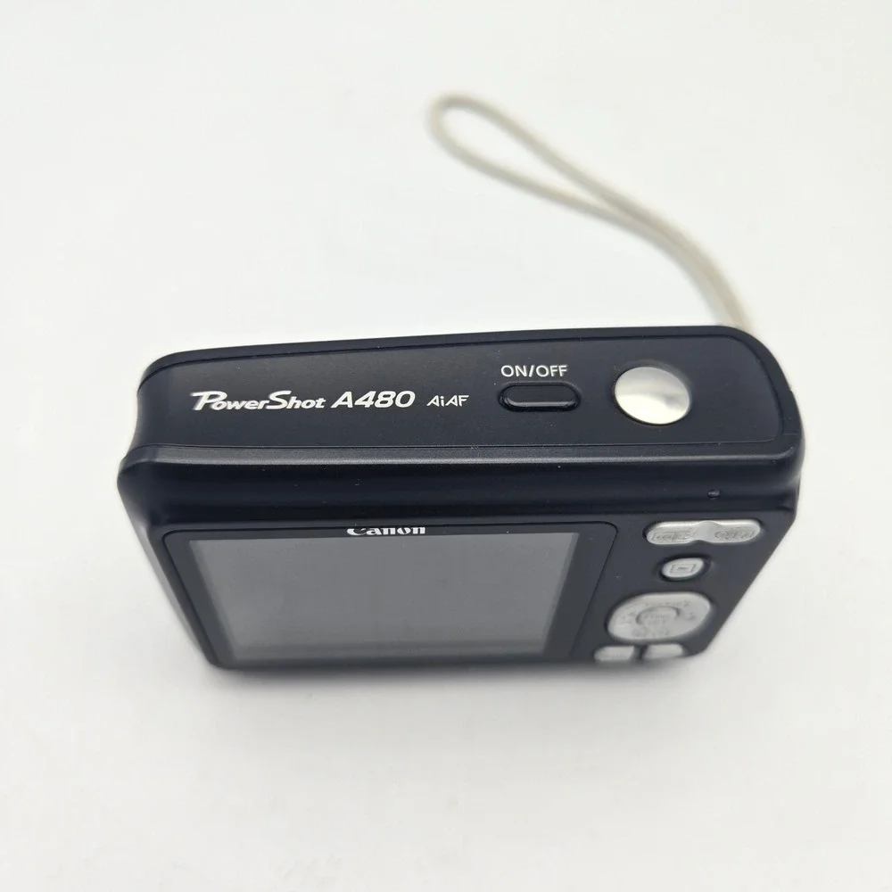 Canon PowerShot A480 Digital Camera Black Glitchy Zoom Lens May Need Repair